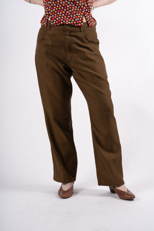 Brown Gold Dress Pants - M